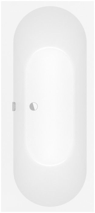 Wanna Quaryl prostokątny VILLEROY & BOCH WELLNESS Oberon 2.0 \ 1700 750 x 485 mm stone white w komplecie 1 x przedłużony odpływ i przelew (chromowany i White), 2 x rama dolna wanny (samoklejąca), z zakresem regulacji 130-180 mm | UBQ170OBR2DVRW