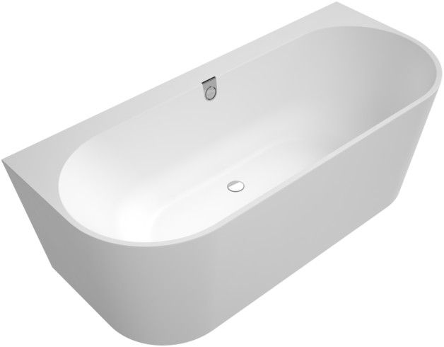 Wanna Quaryl owalny przyścienna VILLEROY & BOCH WELLNESS Oberon 2.0 1800 800 mm stone white z zestawem odpływowym | UBQ180OBR9CD00VRW