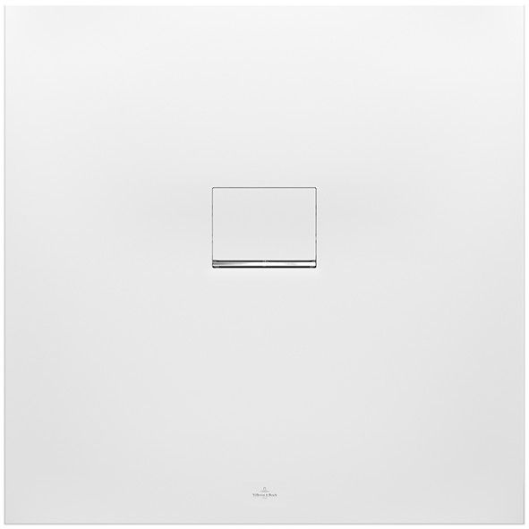 Brodzik Quaryl kwadratowy 90 x 90 x 4 cm VILLEROY & BOCH WELLNESS Squaro Infinity w komplecie 1 x pokrywa odpływu w pasującym kolorze matowym z chromowaną listwą  | UDQ9090SQI1VRW