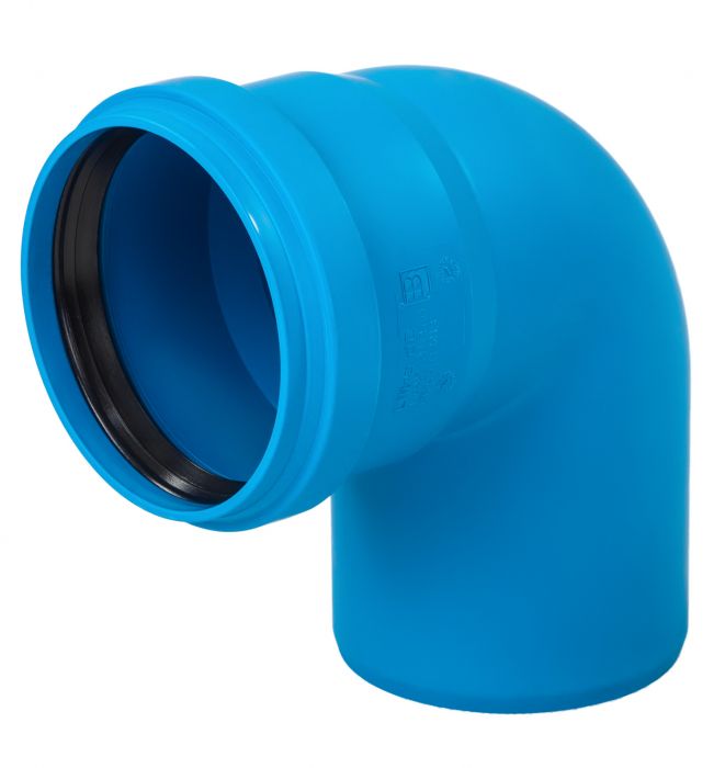 Kolano Ultra UdBB 45° niskoszumowe 125 mm niebieskie