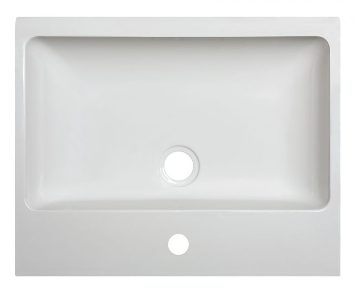 Umywalka SANPLAST Free Mineral Unbo-M/FREE 60x50x8 nablatowa prostokątny z otworem 600 x 500 x 80 mm biała EW | 640280130001000