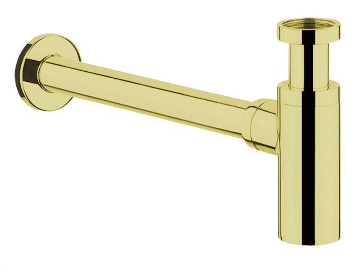 UNO syfon umywalkowy mosiężny złoty otwór rewizyjny ułatwiający czyszczenie