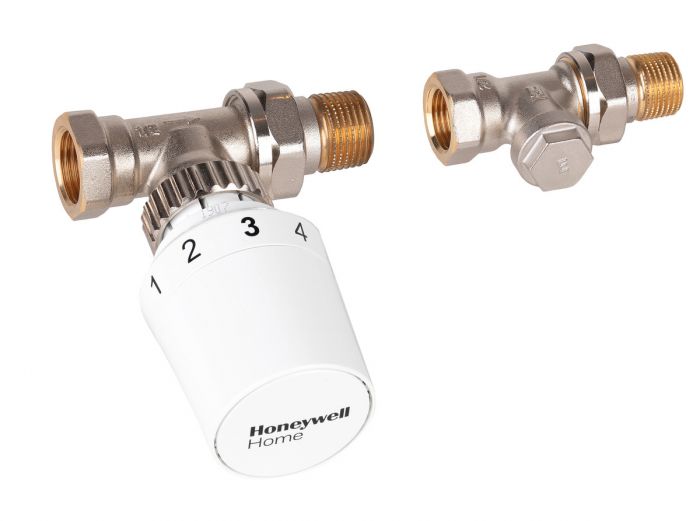 Zestaw grzejnikowy do grzejników bocznozasilanych HONEYWELL T5019 1/2" głowica T5019 zaw. grzej. prosty V2020DVS15 zaw. powr. prosty V2420D0015 | VTL5020DS15