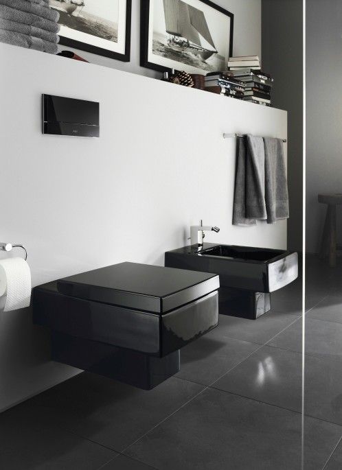 Miska toaletowa ceramiczna DURAVIT Vero wisząca lejowa 37 x 54.5 cm czarna | 2217090864