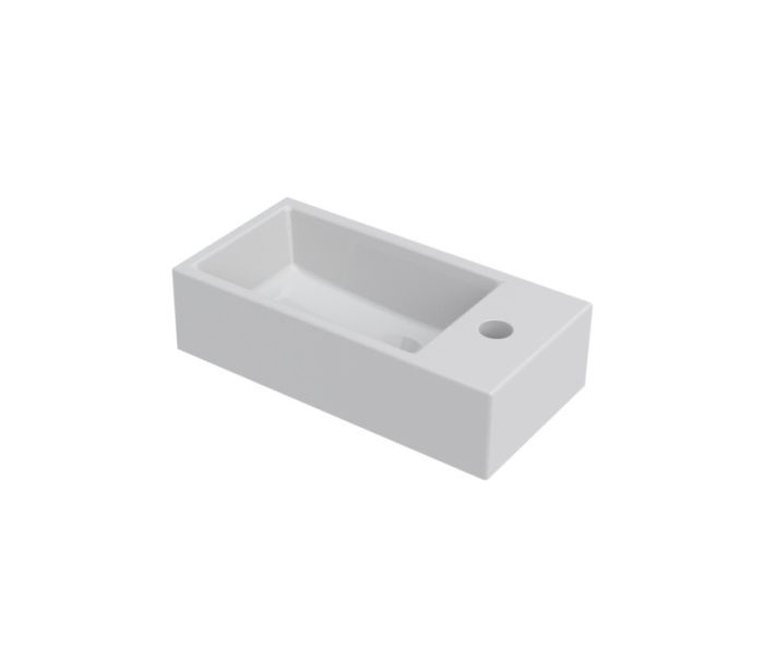Umywalka ceramiczna RIHO Livit TINY z otworem 205 x 410 x 105 mm biały połysk | W012001005