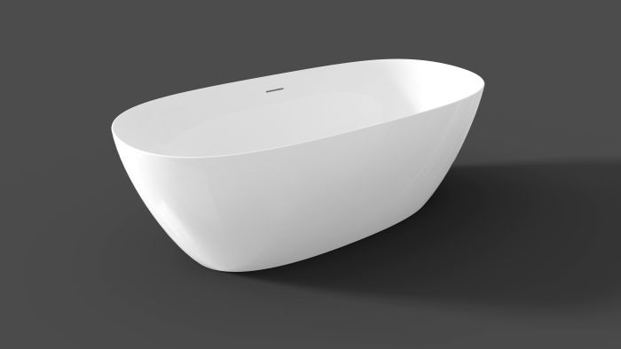 Wanna wolnostojąca RIHO VITALLE VitaLux 1700 x 800 x 580 mm biały połysk z korkiem klik-klak i nakładką na przelew w białym kolorze  | B092009005