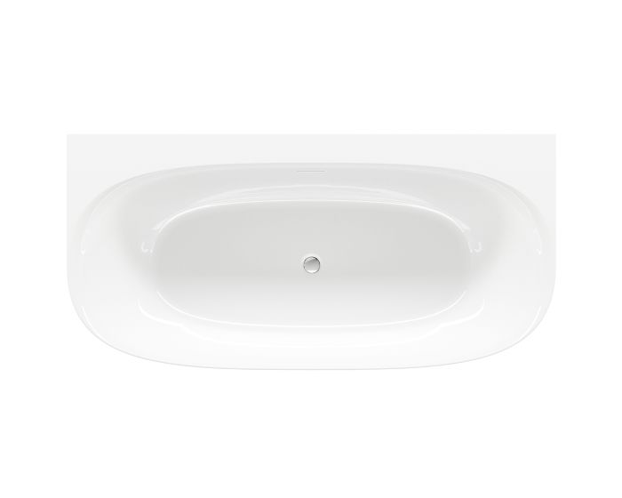 Wanna przyścienna centralna RIHO VITALLE VitaLux 1700 x 800 x 580 mm biały połysk z korkiem klik-klak i nakładką na przelew  w białym kolorze  | B094009005