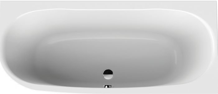 Wanna akrylowa asymetryczny przyścienna SANPLAST Luxo WAPse/LUXO 80x180+STW 1800 800 x 600 mm biała EW  | 610370124001000