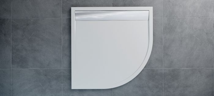 Brodzik konglomeratowy półokrągły SANSWISS ILA WIR 1000 /101000 /1035 /10cm biały/srebrny połysk | WIR551005004