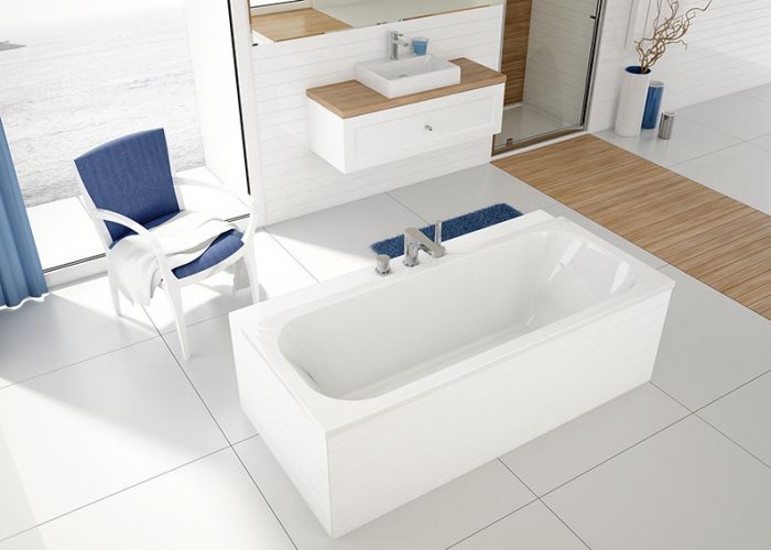 Free Line WP/FREE 80x170+STW wanna akrylowa prostokątny strona prawa 1700 x 800 mm biała EW z systemem mieszanym MXC4 ze stelażem STW