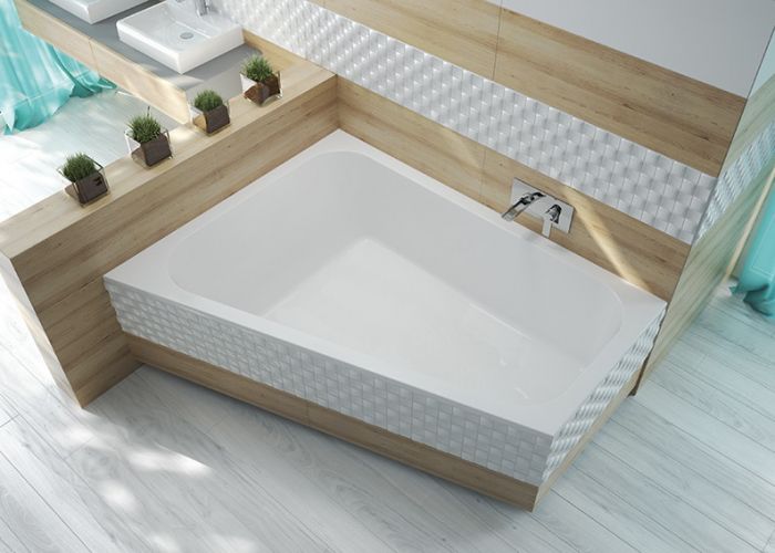 Free Line WTL/FREE 135x175+STW wanna akrylowa trapezowy strona lewa narożna 1750 x 1350 x 600 mm biała EW system powietrzny CLASSIC AIC2 ze stelażem STW