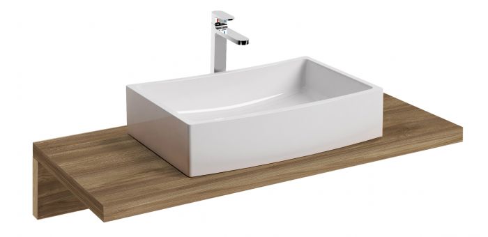 Blat podumywalkowy do umywalki Formy impregnowany MDF i fornir 800 x 550 x 50 mm orzech RAVAK | X000000836