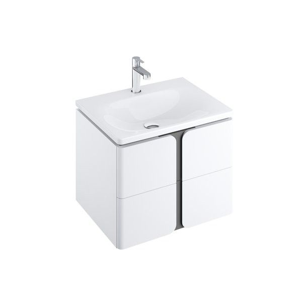 Szafka podumywalkowa wisząca MFPB i MDF 600 x 465 x 540 mm biała/grafitowa z 2 szufladami RAVAK SD Balance | X000001367