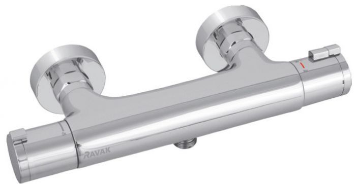 Bateria prysznicowa ścienna termostatyczna RAVAK Termo 300 TE 033.00/150 2-uchwytowa 2-otworowa chrom | X070096
