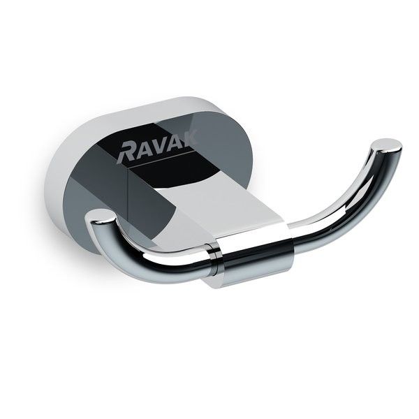 Wieszak na ręcznik podwójny RAVAK Chrome 90 x 62 mm chrom błyszczący | X07P186
