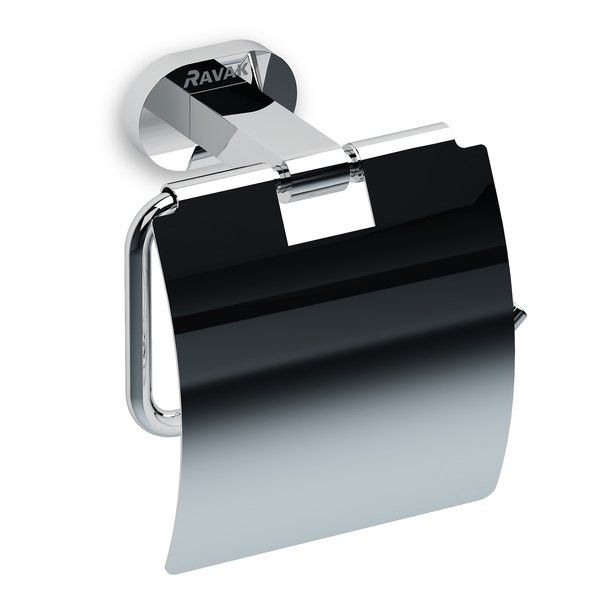 Wieszak na papier toaletowy RAVAK Chrome z klapką błyszczący chrom | X07P191