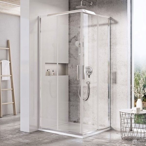 Kabina narożna RAVAK Blix Slim BLSRV2-90 900 x 1950 mm bright alu szkło hartowane transparent  | X1LM70C00Z1
