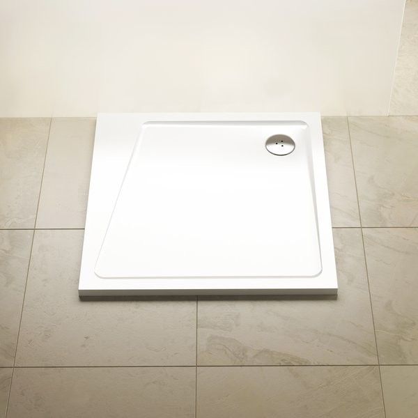 Brodzik prysznicowy kompozytowy kwadratowy 80 x 80 x 3.2 cm RAVAK Galaxy Pro 10° Perseus Pro 80 do obudowania i obłożenia, z panelem przednim | XA054401010