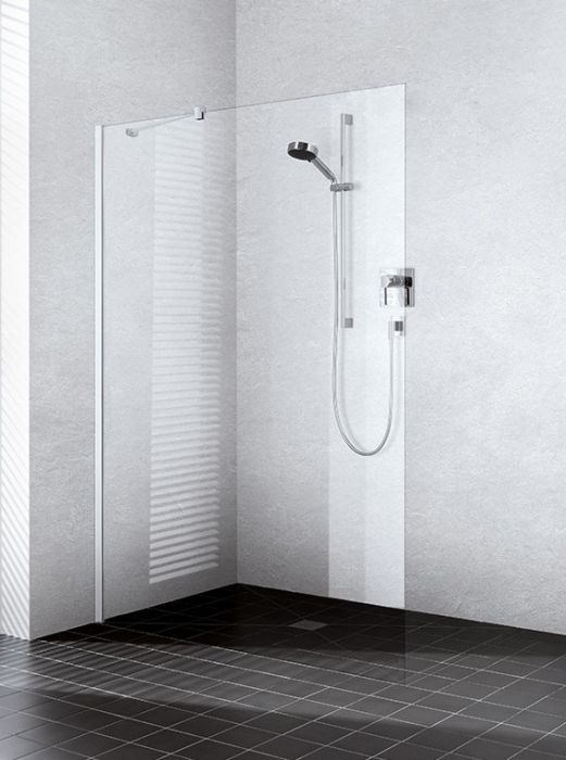 Ścianka WALK-IN KERMI ŁAZIENKI XB WIV 1200 x 2000 mm srebro wysoki połysk szkło hartowane ESG przezroczyste z powłoką KermiCLEAN | XBWIV12020VPK