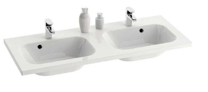 Umywalka mix dolomitu i żywicy RAVAK Chrome 1200 wisząca z otworem 1200 x 490 mm biała | XJG01112000