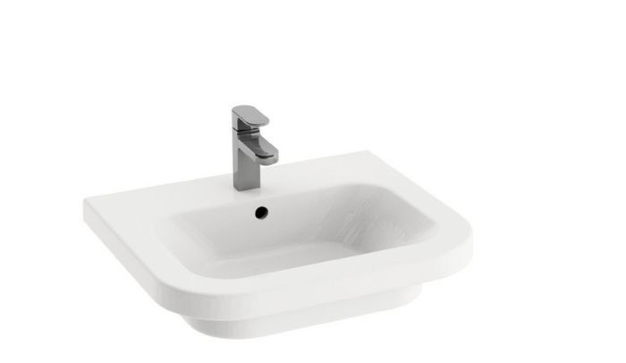 Umywalka ceramiczna RAVAK Chrome 550 wisząca z otworem 550 x 470 mm biała | XJG01155000
