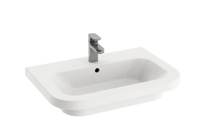 Umywalka ceramiczna RAVAK Chrome 650 wisząca z otworem 650 x 470 mm biała  | XJG01165000