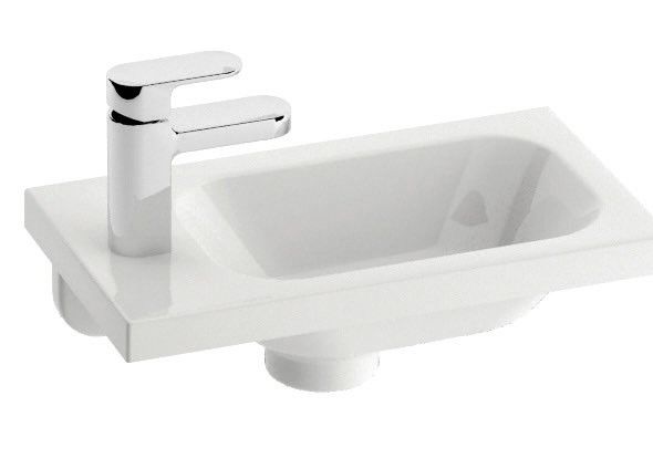Umywalka kompozytowa RAVAK Chrome z otworem bez przelewu 400 x 220 x 120 mm biała | XJGP1100000