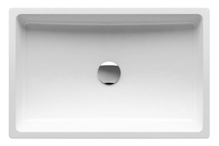 Umywalka mix dolomitu i żywicy RAVAK Formy 01 500 D nablatowa prostokątny bez przelewu 500 x 390 mm biała | XJL01250000