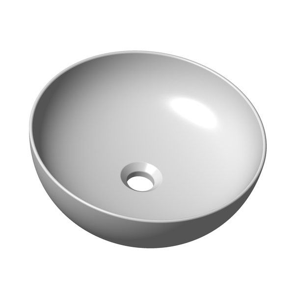 Umywalka ceramiczna RAVAK Uni 400 B Slim nablatowa bez otworu bez przelewu bez korka 400 x 400 x 125 mm biała  | XJX01140003