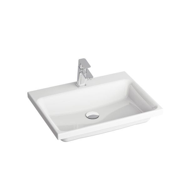 Umywalka ceramiczna RAVAK Comfort meblowa 1-otworowa bez przelewu 600 x 460 x 30 mm biała  | XJX01260001