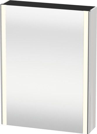 Szafka wisząca z lustrem 600 x 156 x 800 mm biała wysoki połysk (lakier) 1 drzwi lustrzane, 2 półki szklane, 1 półka drewniana DURAVIT XSquare | XS7111R8585