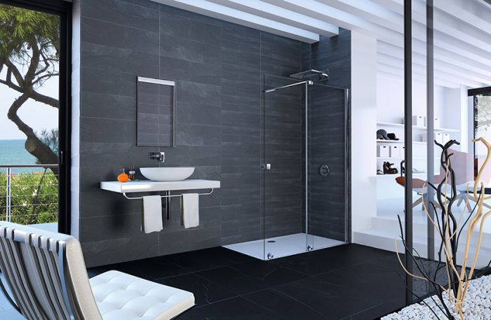Kabina WALK-IN HUPPE Xtensa pure strona prawa 980 x 1000 x 2000 mm srebrna połysk szkło hartowane lustrzane z powłoką Anti-Plaque | XT0201069381
