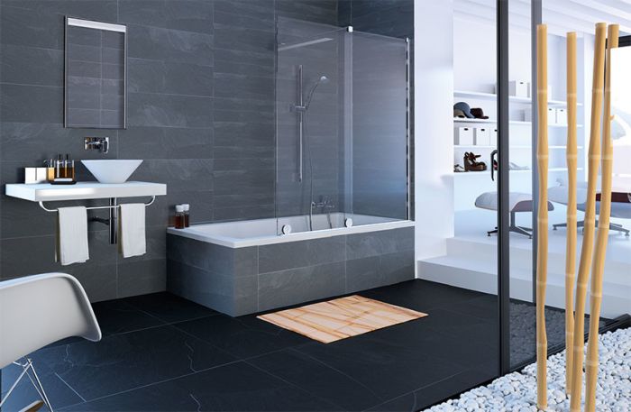 Parawan HUPPE Xtensa pure strona lewa 1201 - 1400 x 1500 mm srebrny połysk szkło hartowane przezroczyste z powłoką Anti-Plaque | XT0602069322