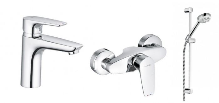 Zestaw łazienkowy natryskowy 3w1 KLUDI PURE&SOLID chrom | PAKIET1