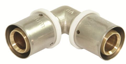 Kolano mosiądz 90° redukcyjne zacisk typ U VPremium 20 x 16 mm