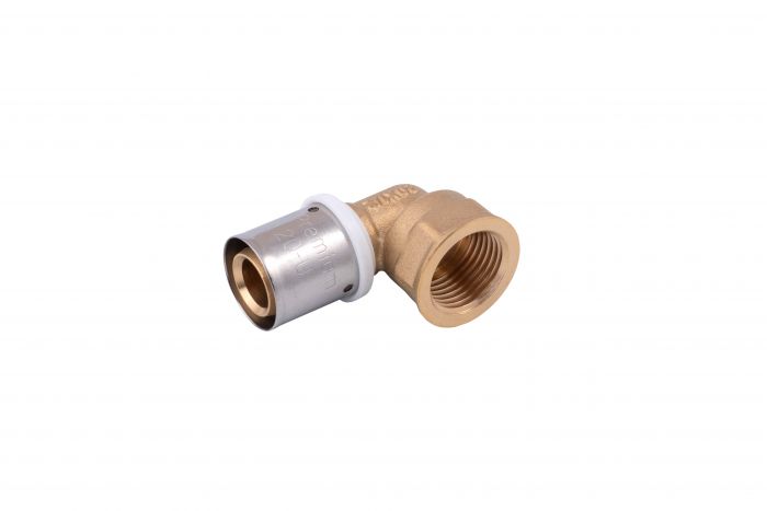 Kolano mosiądz 90° zacisk typ U VPremium 32 mm x 1" GW