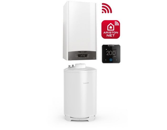 Pakiet 24 kW ARISTON ONE MEDIUM 24 PV w zestawie: CLAS ONE SYSTEM 24 (3301031), zasobnik BCH 120 EE ze stojakiem (3060753), grzałka 2,2kW do zasobnika BCH 120 EE (3078253), Cube S Net (3319126) | ZNONEMEDFOT