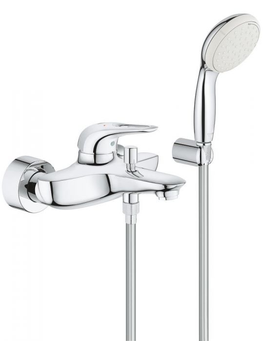 Bateria wannowa ścienna GROHE Eurostyle 1-uchwytowa 2-otworowa mosiężna chrom  | 3359230A
