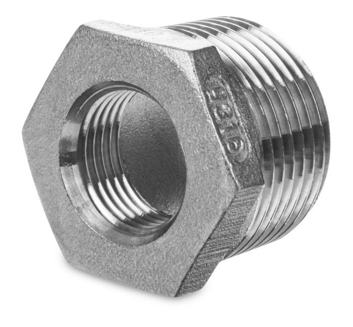 Redukcja gwintowany nakrętno-wkrętna ze stali nierdzewnej GW x GZ 1/2" x 1/4"
