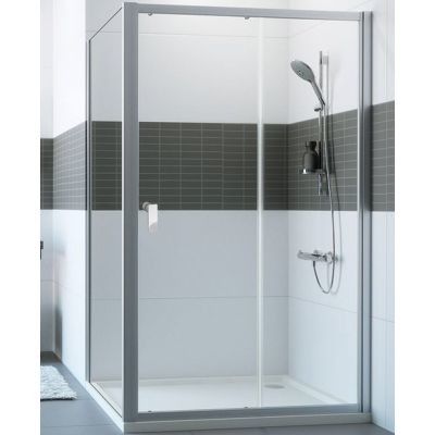 Ścianka boczna HUPPE Alpha2 900 x 1900 mm srebrna połysk przezroczyste z powłoką Anti-Plaque | A20535069322