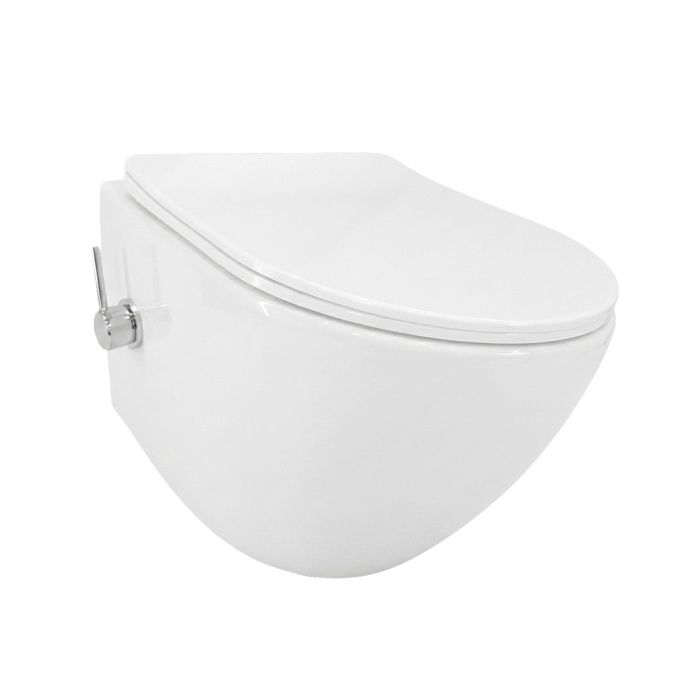 Miska WC wisząca DOMINO VITALLE Avero z funkcją bidetu 37 x 49 cm z deską wolnoopadającą  | MIS003SANAVE