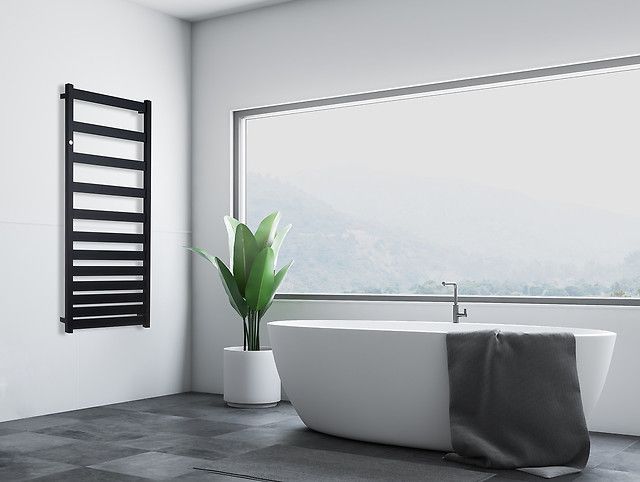 Grzejnik łazienkowy Belti BEL-40/90 321 W 896x 400 x 93 mm C75 black swan przyłącze dolne | BEL4090C75