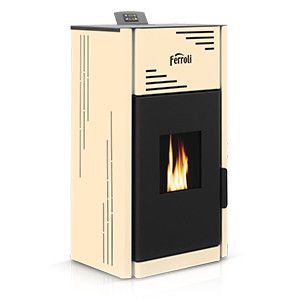 Termokominek zautomatyzowany BRETTA PELLET PRO 12 5,0-12,2 kW opalany pelletem z płaszczem wodnym i pojemnym zbiornikiem na pellet