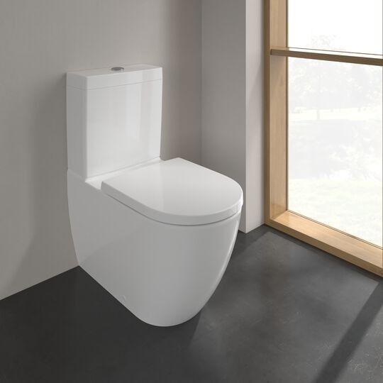 Miska WC do kompaktu stojąca, bez kołnierza VILLEROY & BOCH SUBWAY 3.0 wirowa w komplecie zestaw mocujący 37 x 71 white alpin | 4672T001