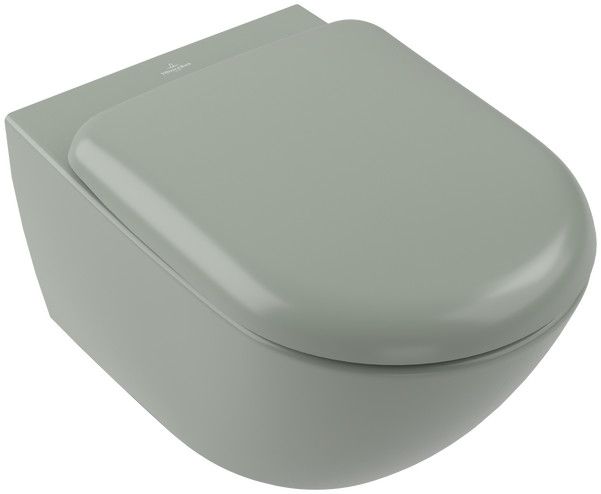 Miska WC wirowa VILLEROY & BOCH ANTAO ceramiczna z powłoką CeramicPlus 37 x 56 cm morning green | 4674T0R8