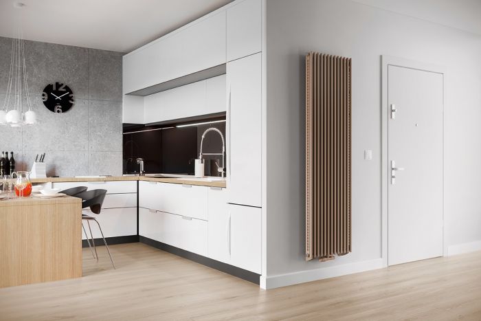 Grzejnik pionowy pojedynczy Cezar I AD2 180/20 1800 x 220 x 100 mm 676 W przyłącze dolne środkowe 51 14 szary mat #2