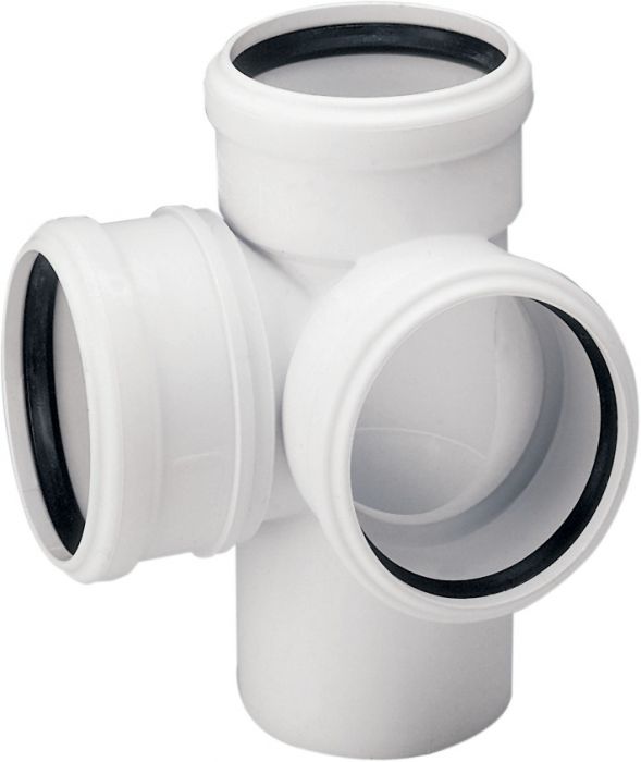 Czwórnik Skolan dBED 87° kątowy niskoszumowy 110 mm biały