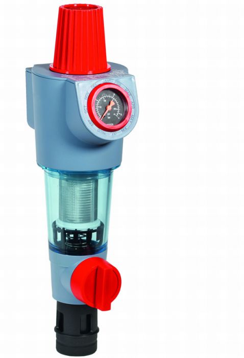 Filtr do wody z regulatorem ciśnienia z płukaniem wstecznym, bez łącznika obrotowego siatka filtracyjna 95/110 mikronów FKN74CS-1A PN 16 Kvs 6.2 