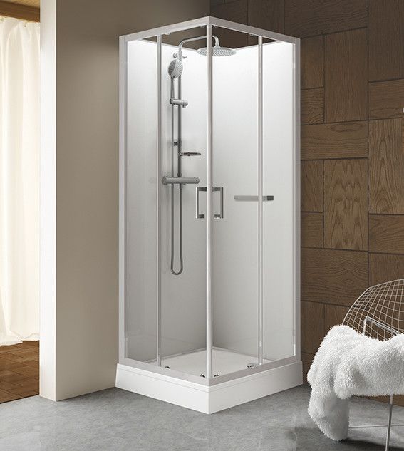 Kabina kwadratowy SANPLAST Classic II KCKN/CLIIa-80-S 800 x 2105 mm biała EW/biała EW szkło hartowane transparentne W0  z powłoką Glass protect  | 6020110021014B1