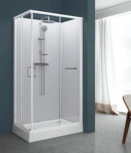 Kabina 4-częściowa kompletna prostokątny SANPLAST Classic II KCKN/CLIIa-90x120-S 900 x 2105 mm srebrna błyszcząca/srebrna szkło hartowane transparentne W0 z powłoką Glass protect | 6020110101384S1